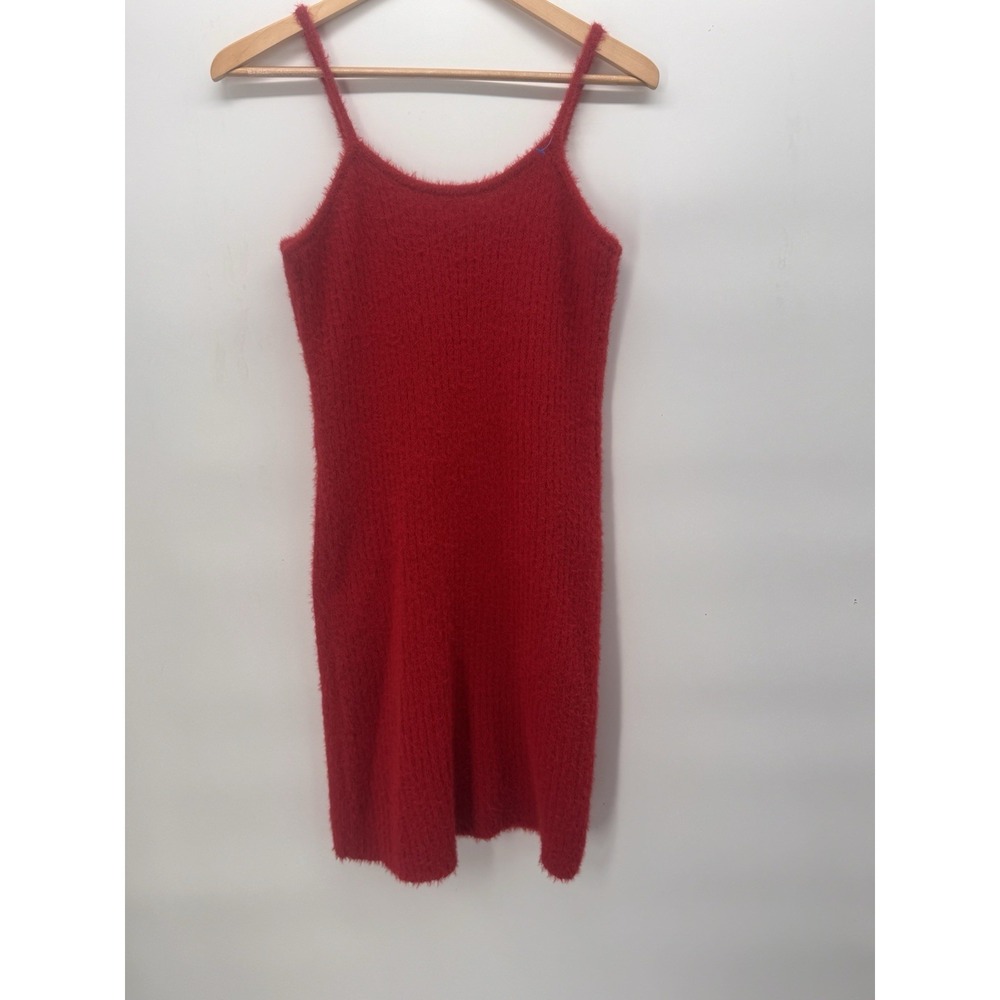 New Art‎ Class Red Fuzzy Bodycon ribbed dress girls size 18 (XXL) Spaghett strap